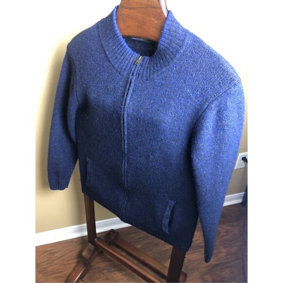 Irelandseye 100% Wool Full-Zip Blue Cardigan Sweater Jacket SZ M - Picture 5 of 13